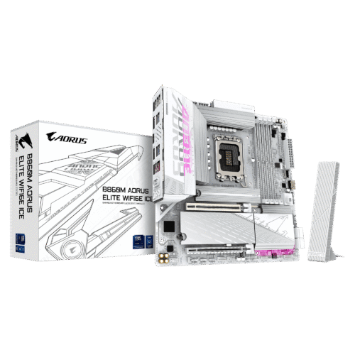 לוח למעבד דור 15 Gigabyte B860M AORUS ELITE WIFI6E ICE ATX 2.5GB