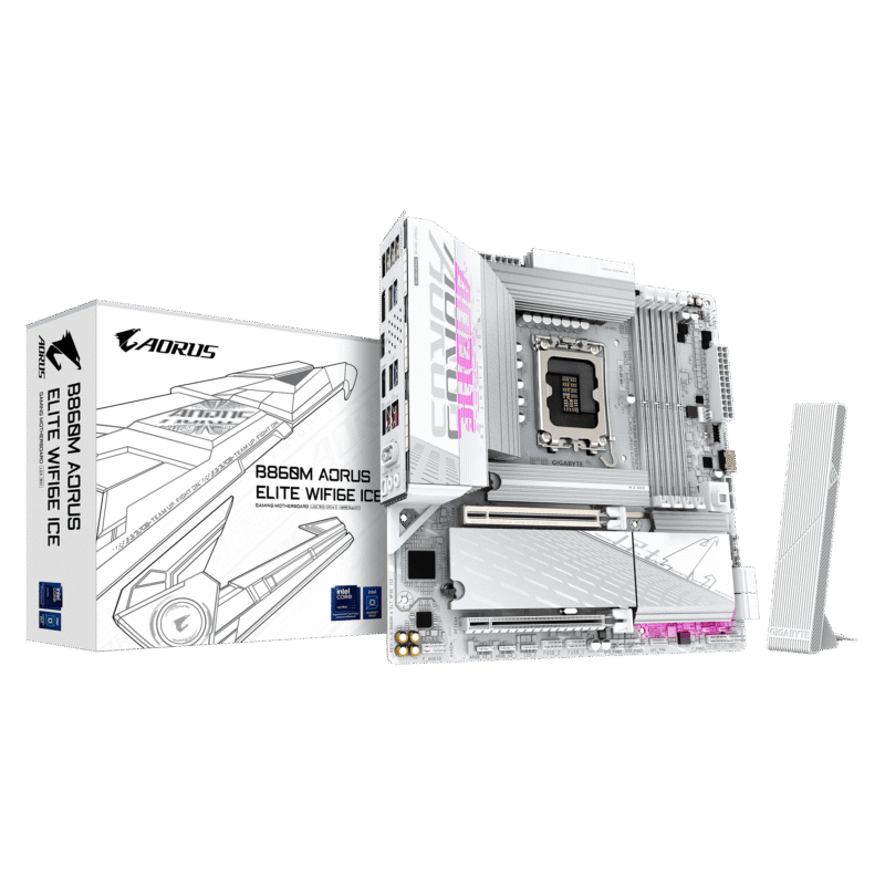 לוח למעבד דור 15 Gigabyte B860M AORUS ELITE WIFI6E ICE ATX 2.5GB