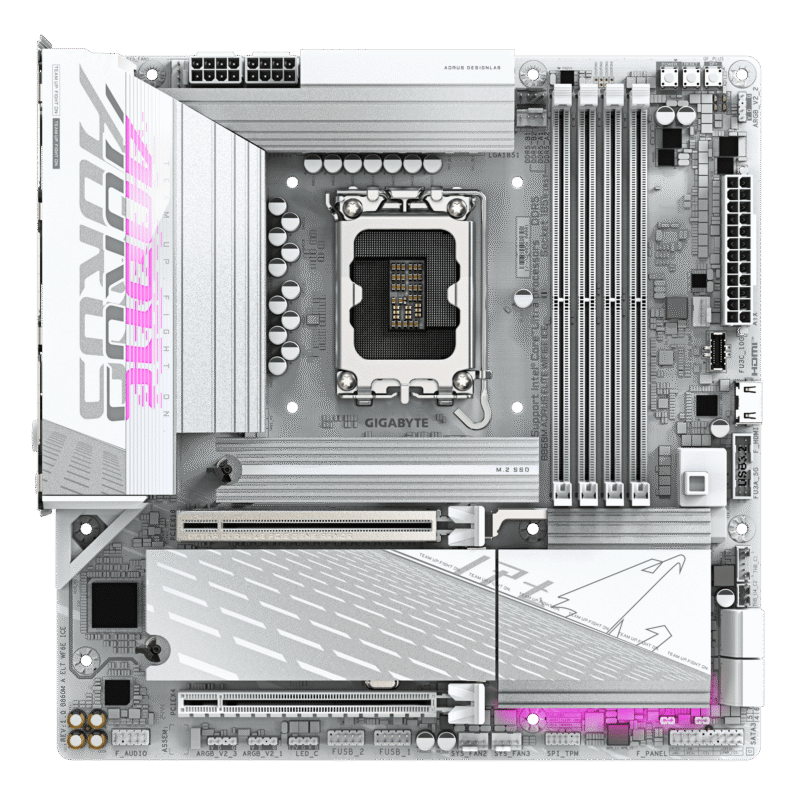 לוח למעבד דור 15 Gigabyte B860M AORUS ELITE WIFI6E ICE ATX 2.5GB