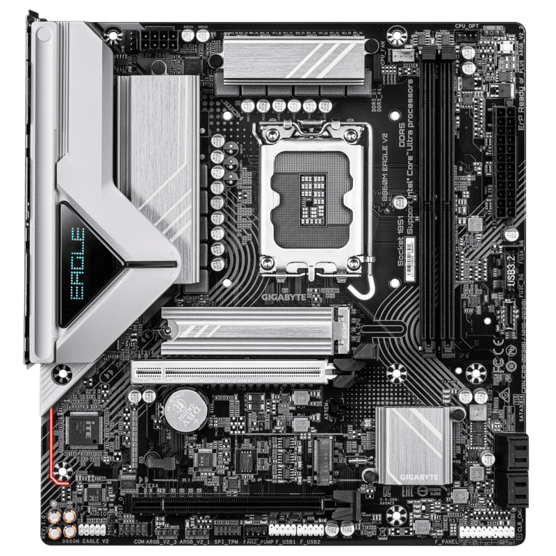 לוח למעבד דור 15 Gigabyte B860M EAGLE V2 M-ATX 2.5GB LAN