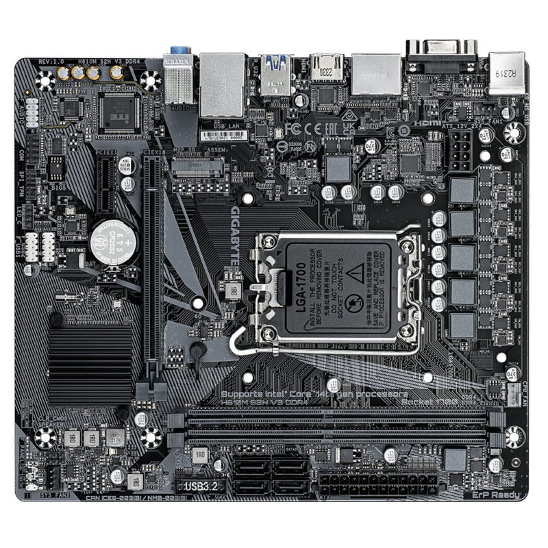 לוח למעבדי אינטל Gigabyte H610M S2H V3 Micro-ATX VGA DP HDMI