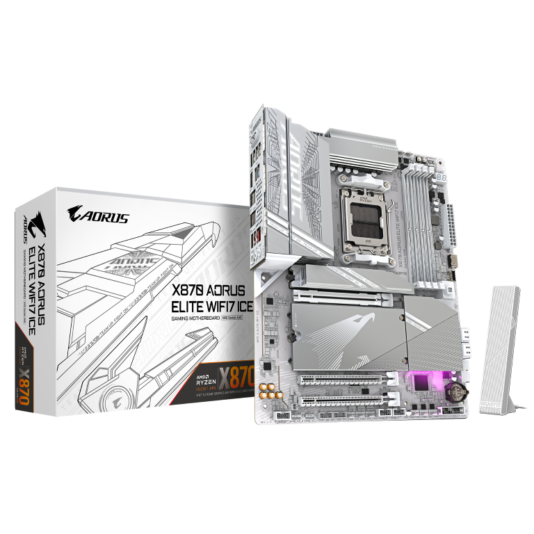 לוח אם Gigabyte X870 AORUS ELITE X3D ICE AMD AM5 WIFI7 ATX