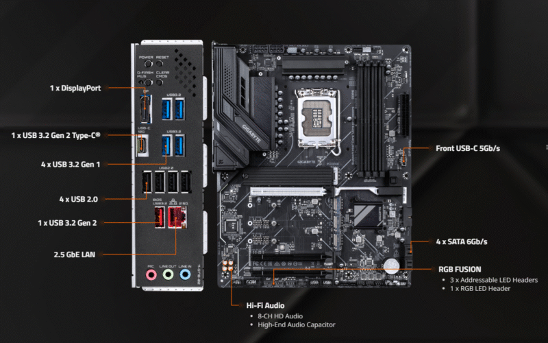 לוח אם Gigabyte Z890 D PLUS ATX DDR5 2.5GB Lan PCIE5.0