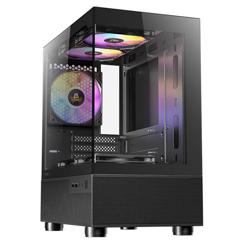 מארז שחור Antec CX200M RGB ELITE M-ATX 5X120mm RGB FANS