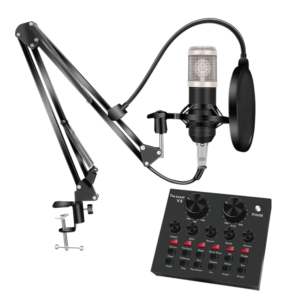 MICROPHONE + V8 MIX מקצועי כולל פילטרים ומיקסר
