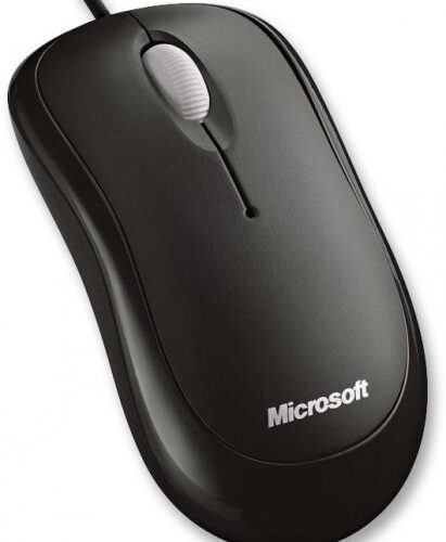 עכבר ארגונומי שחור Microsoft Basic Optical USB Mouse