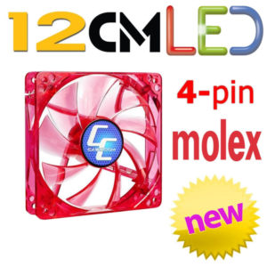 FAN 12CM RED LED