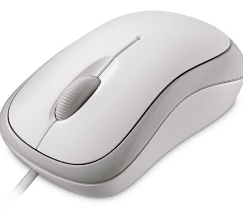 עכבר ארגונומי לבן Microsoft Basic Optical USB Mouse