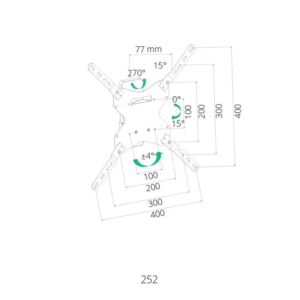 זרוע 2 תנועות דגם 252 למסכים עד "65