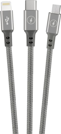 כבל טעינה 3 ב 1 USB באורך 1.2 מטר